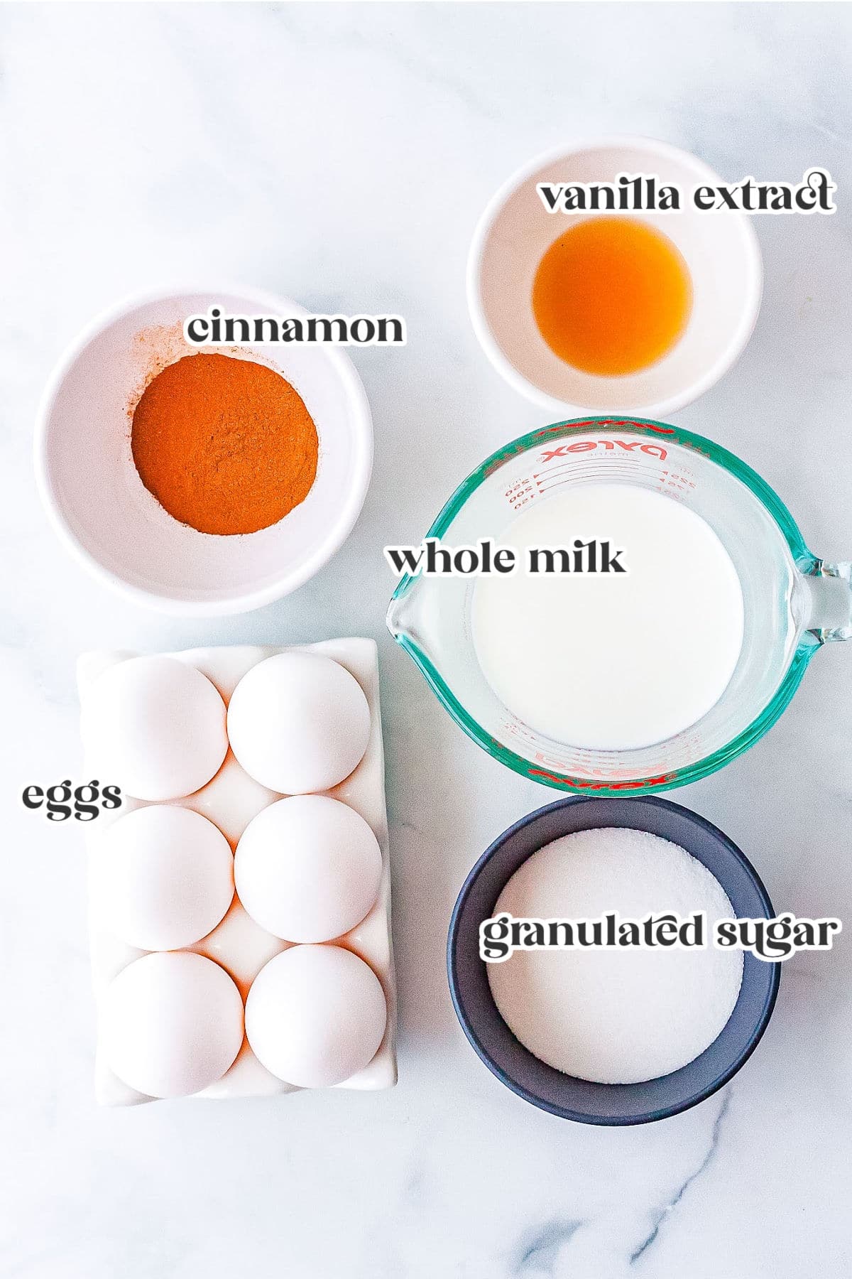 French toast ingredients with text overlay