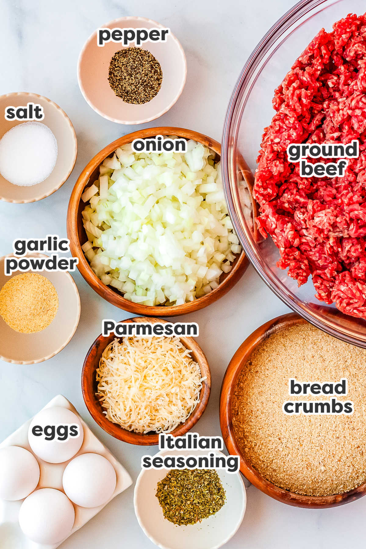 All of the ingredients needed to make this recipe and labeled with text overlay.