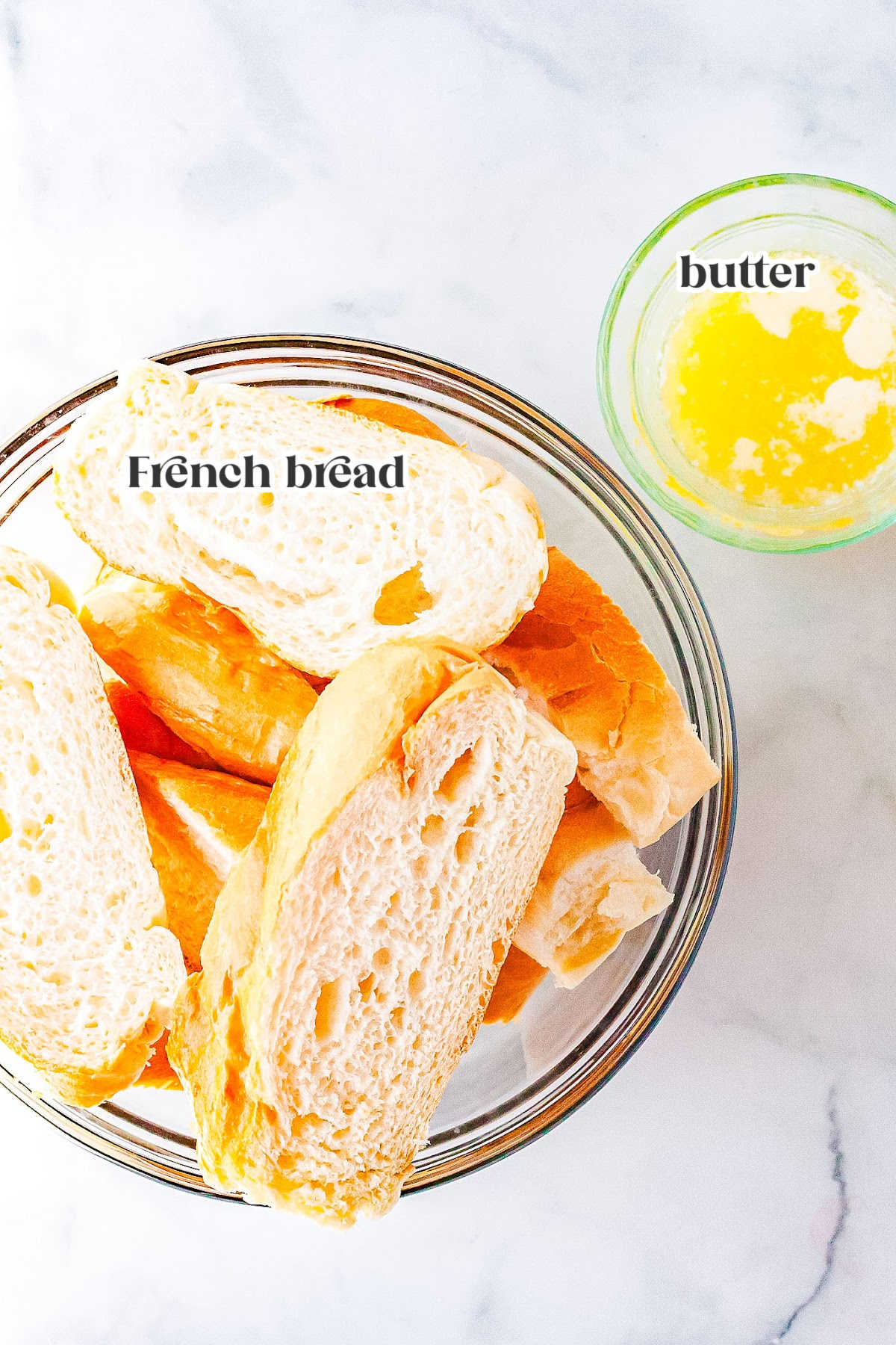 French toast ingredients with text overlay