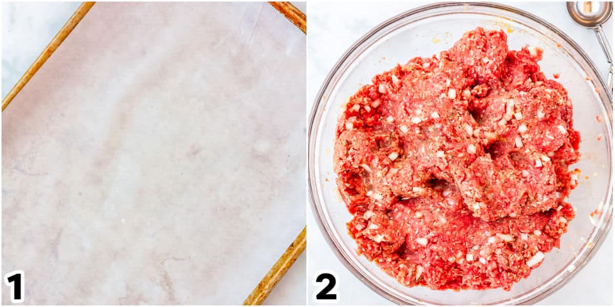 The ground beef mixture combined in a mixing bowl.