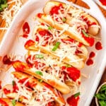 The finshed Meatball Grindes in a serving dish.