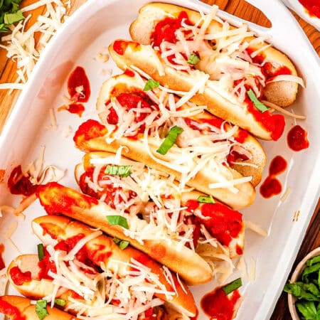 The finshed Meatball Grindes in a serving dish.