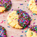 cookies dipped in chocolate on a tray