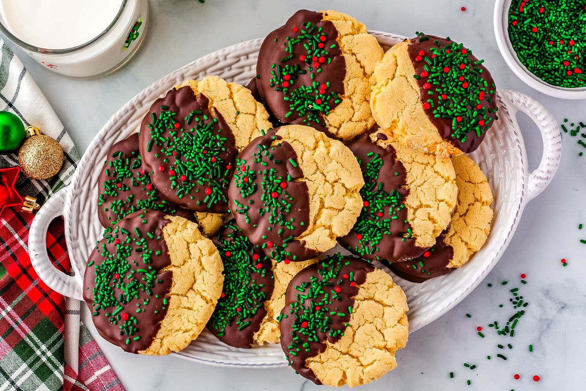 christmas cookies on a platter