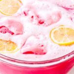 a punch bowl full of cranberry sprit punch