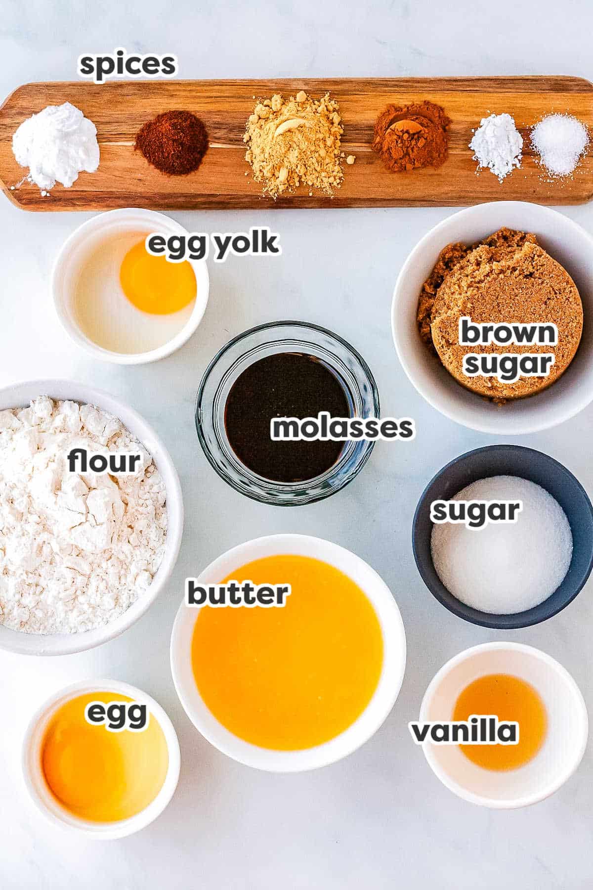 ingredients needed for making gingerbread drop cookies