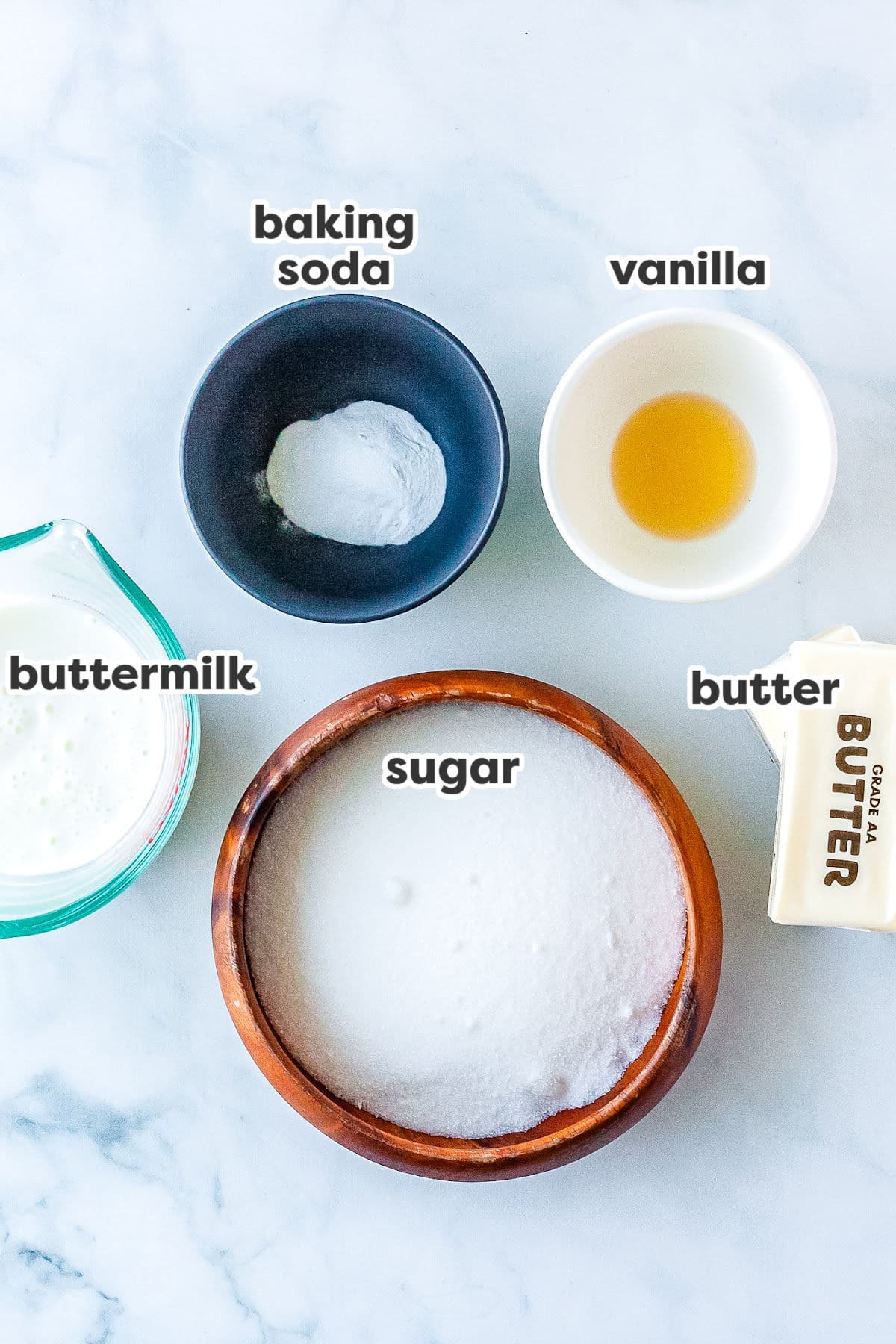 ingredients for making syrup with text overlay