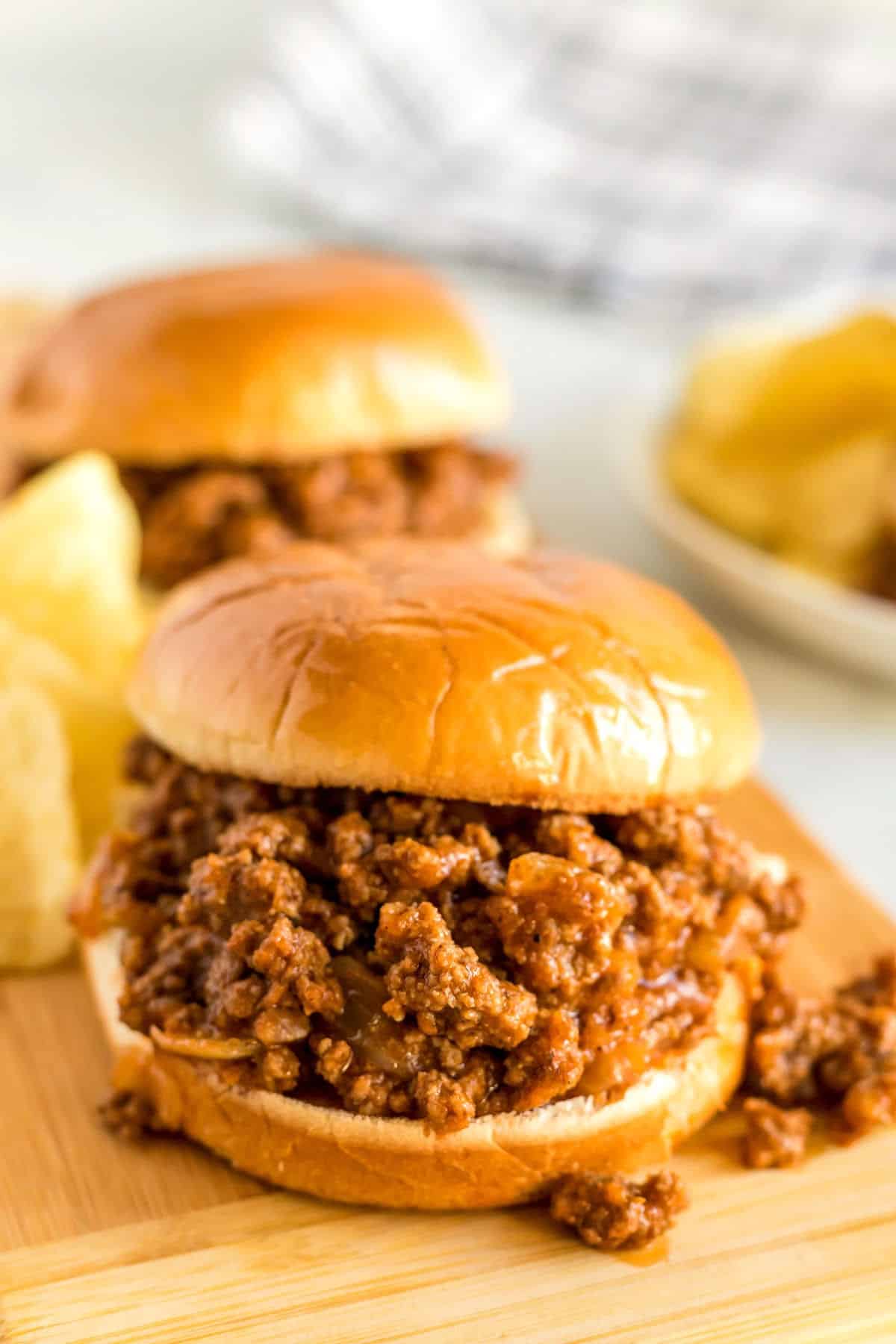 a sloppy joe on a platter