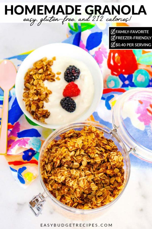 Finished recipe with text overlay for social media.