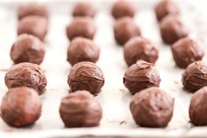 Freeze the chocolate dipped bon bons until chocolate is set.