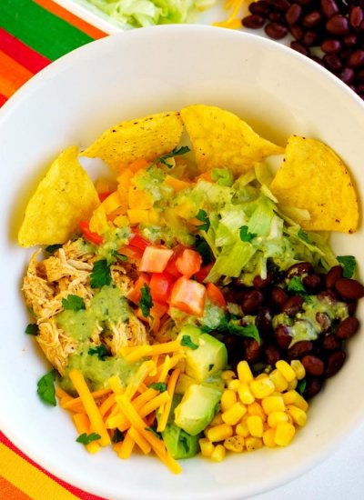 Overhead picture of Mexican Chicken Bowl.