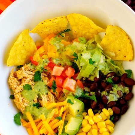 Overhead picture of Mexican Chicken Bowl.