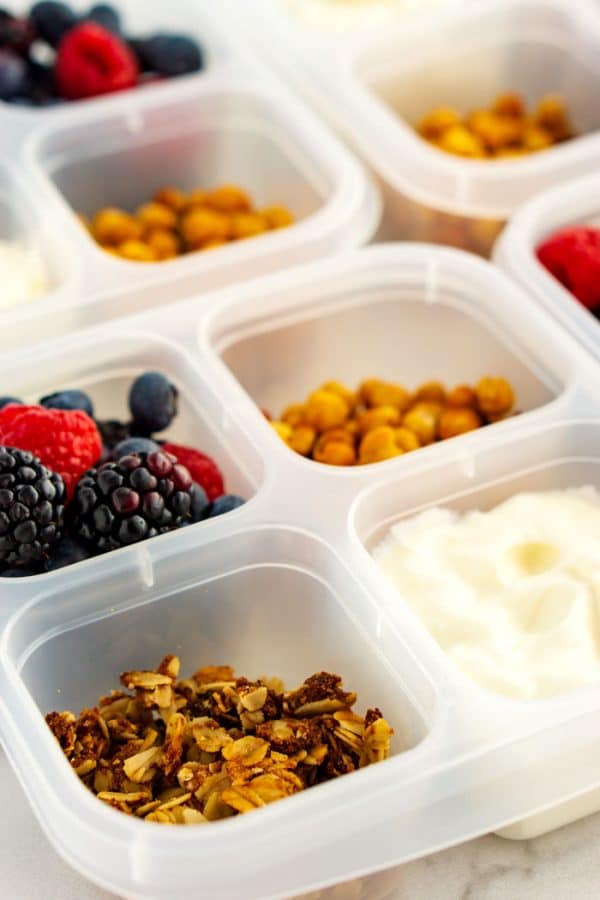 Close up picture of Yogurt Parfait Grad and Go Boxes.