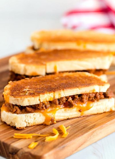 Homemade grilled cheese and sloppy joe sandwiches.