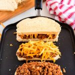 Place the cheese and top piece of bread on top and grill until melted.