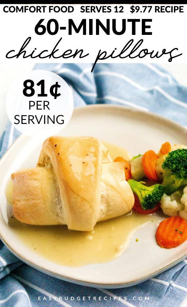 Picture of the finished recipe with text overlay for social media. 