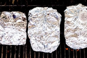 Add the foil packets to the grill and close the grill lid. Cook for 25-30 minutes or until the potatoes are tender.