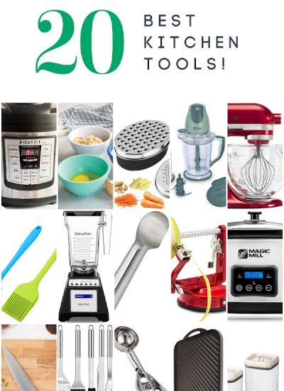 A picture collage of our favorite kitchen tools