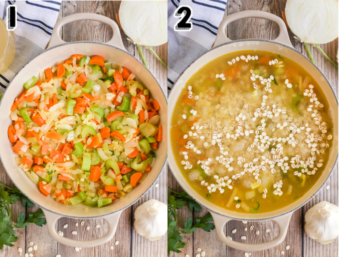 The veggies cooked inside of the bug soup pot.