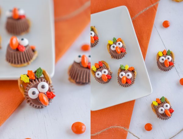Turkey treats made with leaf candies.