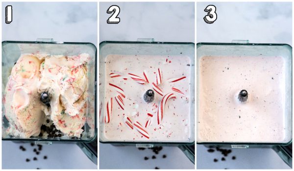 The peppermint milkshake in the blended.