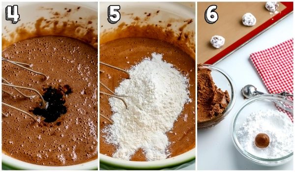 The dry ingredients mixed into the wet ingredients.