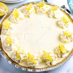 An overhead picture of this finished Lemon Icebox Pie.