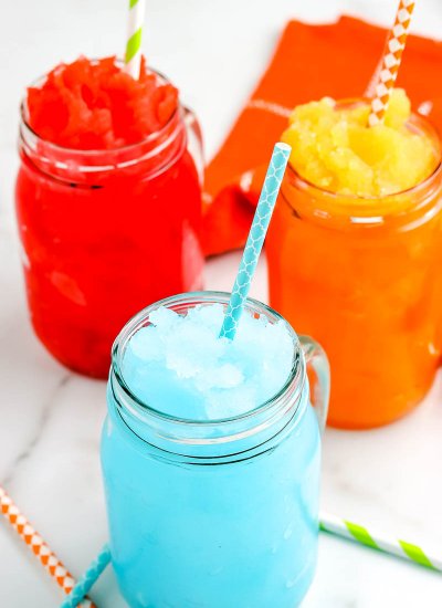 An overhead picture of the finished Copycat Sonic Slushes recipe.