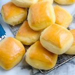 The finished Copycat Texas Roadhouse Rolls after they've ben brushed with melted butter.