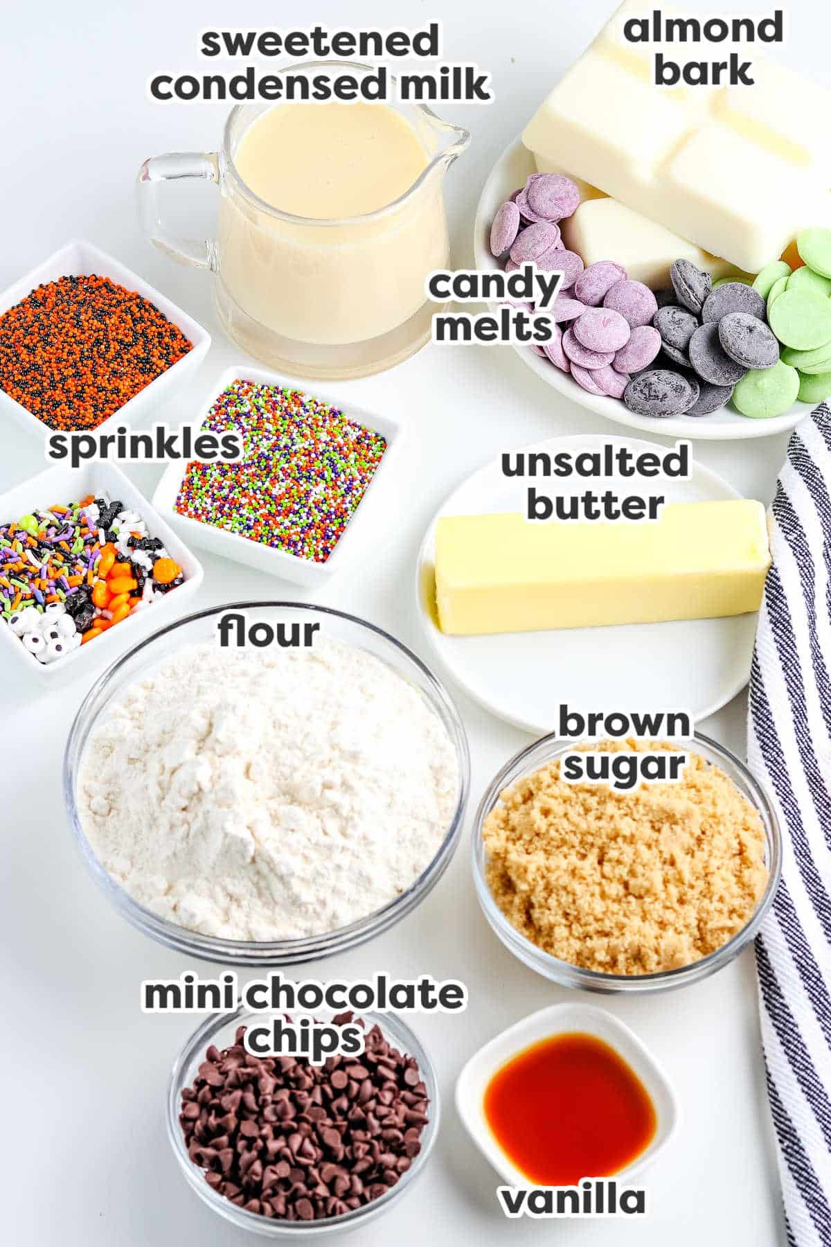 All the ingredients for this recipe labeled with text overlay.