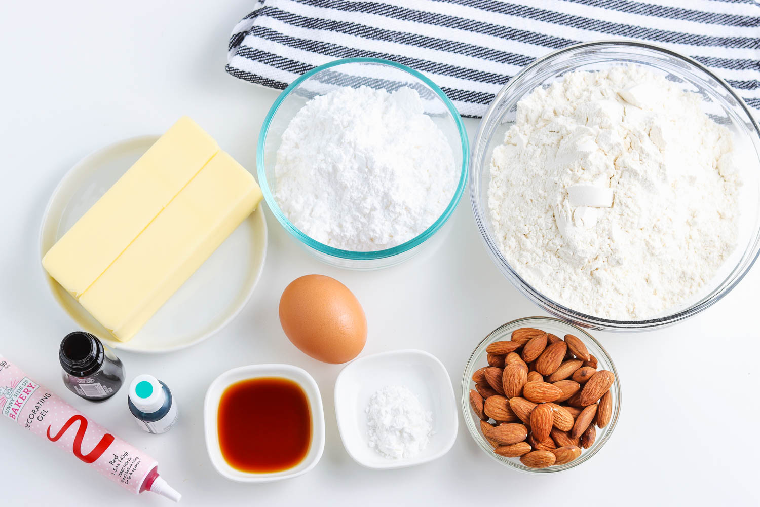 All of the ingredients needed to make these Witch Finger Cookies.