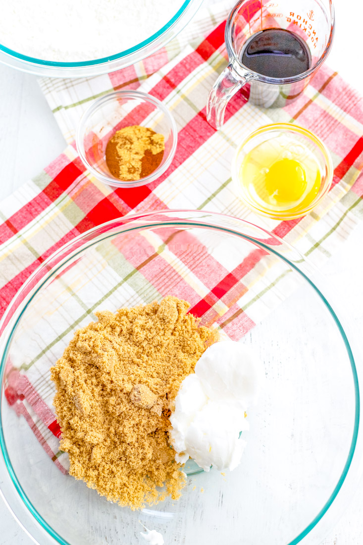 All of the ingredients needed to make this gingersnap cookies recipe.