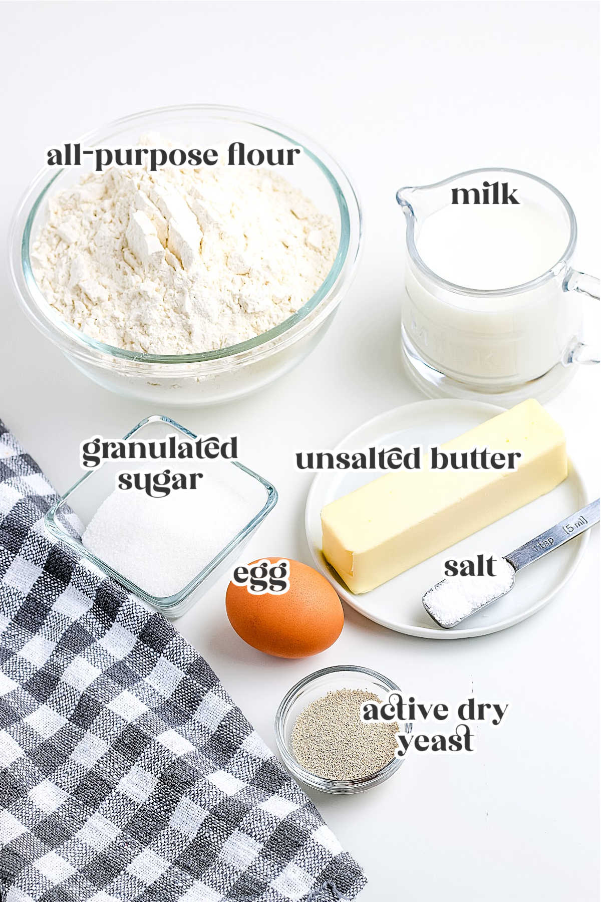 ingredients for Texas roadhouse rolls with text overlay