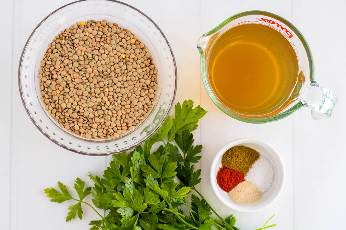 An overhead picture of all of the ingredients needed to make this recipe.