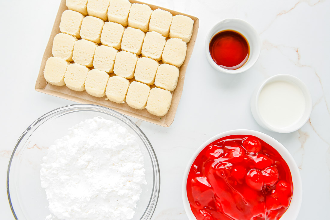 All of the ingredients needed to make these Cherry Pie Cookies recipe.