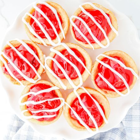 A close up picture of finished Cherry Pie Cookies.
