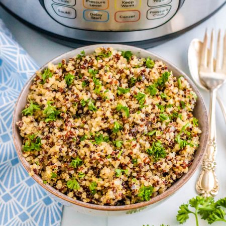 The finished Quinoa made in an Instant Pot.