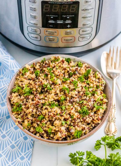The finished Quinoa made in the Instant Pot.
