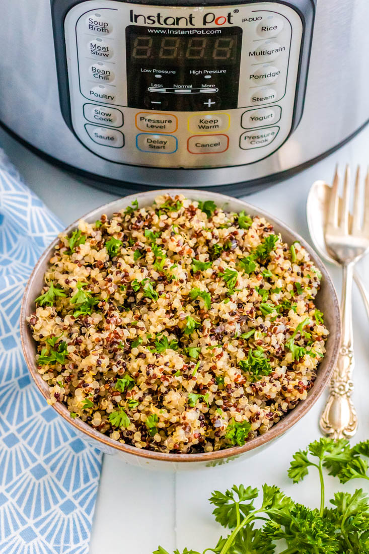 The finished Quinoa made in the Instant Pot.