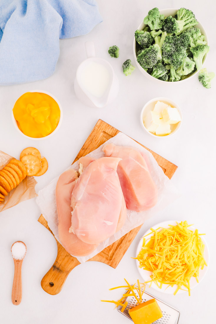 An overhead picture of all of the ingredients needed to make this recipe.