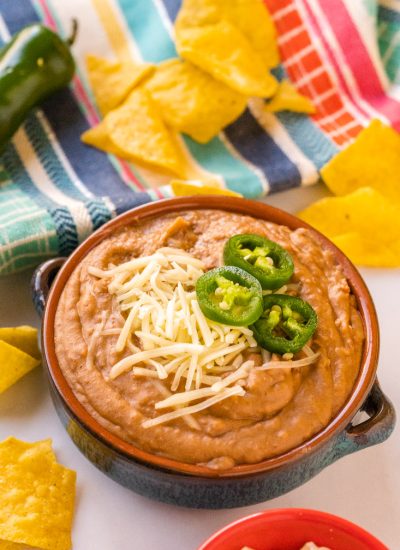 The finished recipe of How To Make Canned Refried Beans Taste Like Restaurant Style.