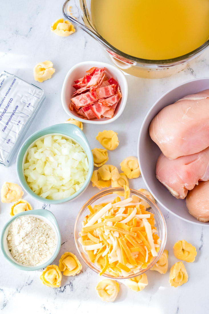 An overhead picture of all of the ingredients needed to make this recipe.