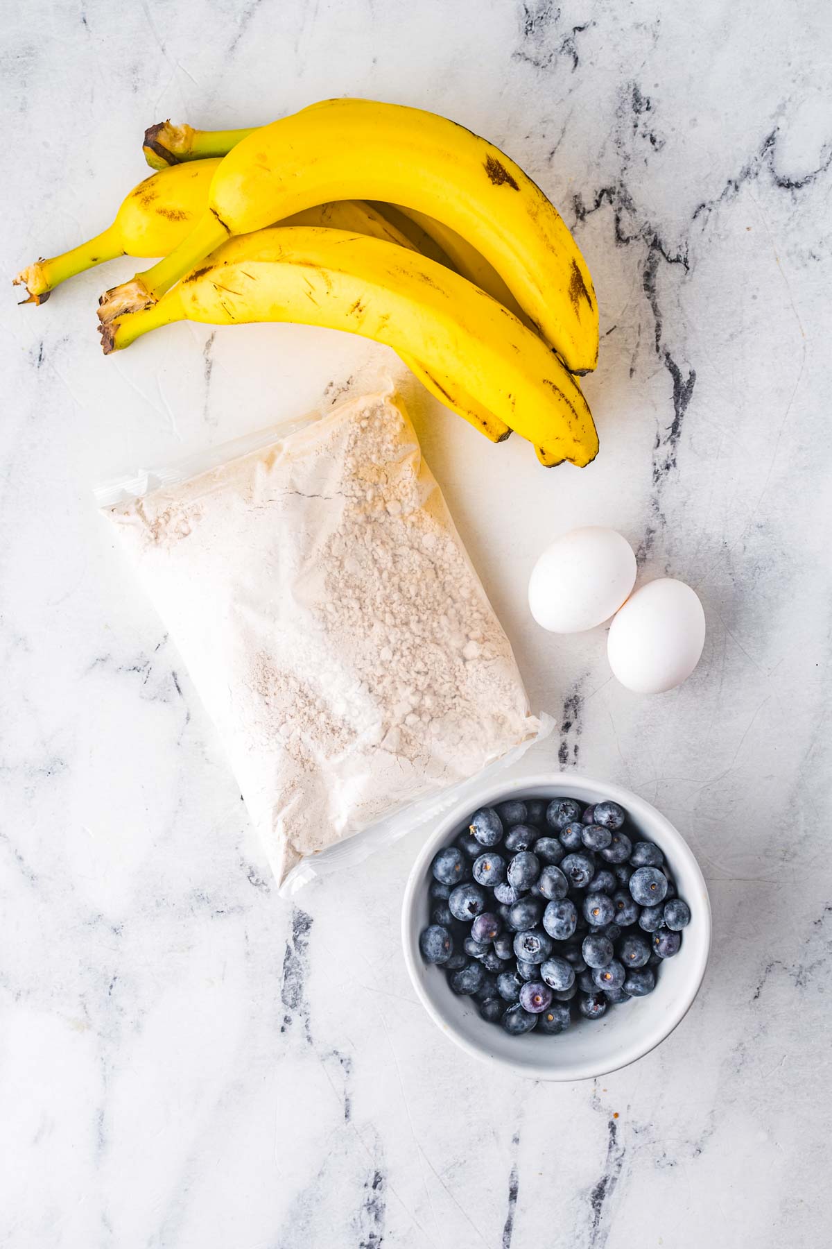 An overhead picture of the four ingredients needed to make this recipe.