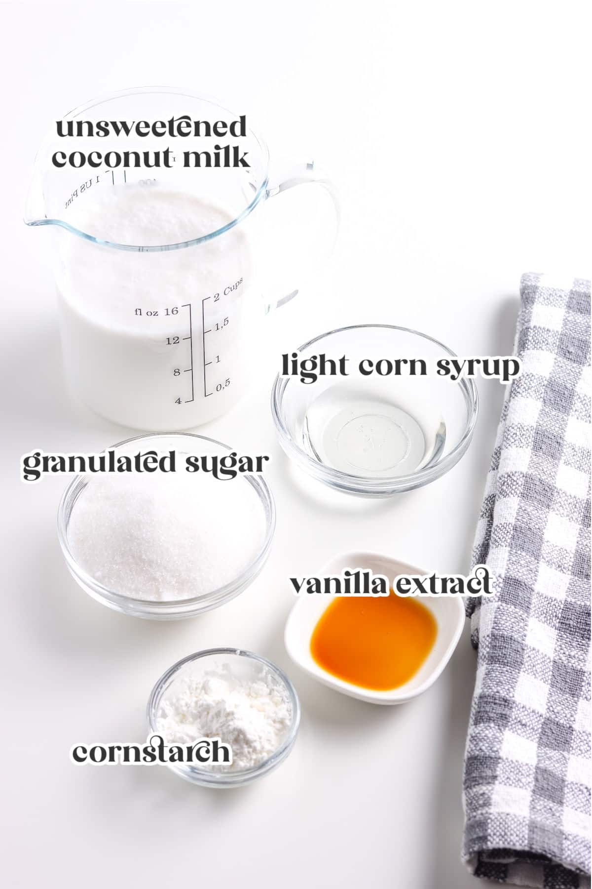 ingredients for making coconut syrup