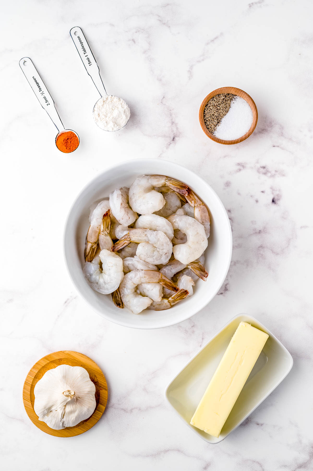 An overhead picture of all of the ingredients needed to make this recipe.