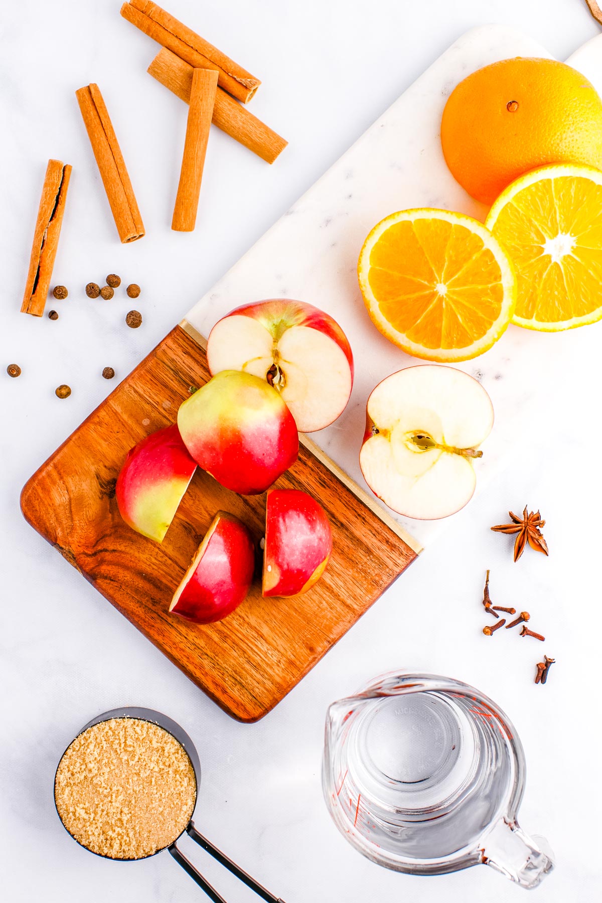 An overhead picture of all of the ingredients needed to make this recipe.