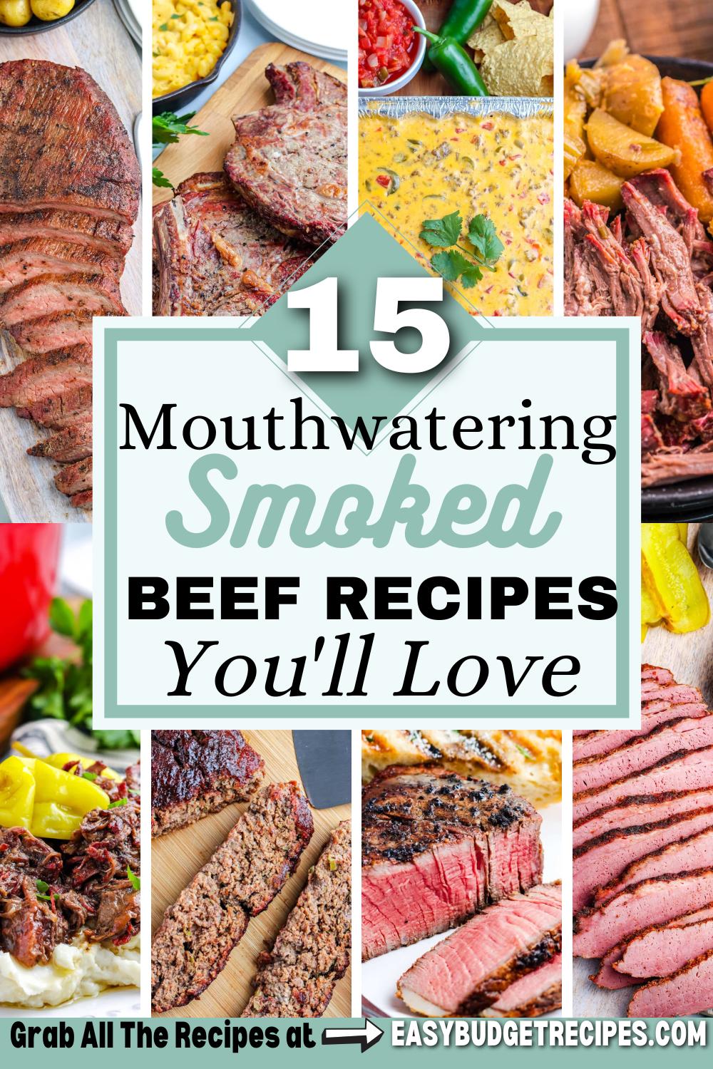 Smoked Beef recipes with text Overlay for Pinterest
