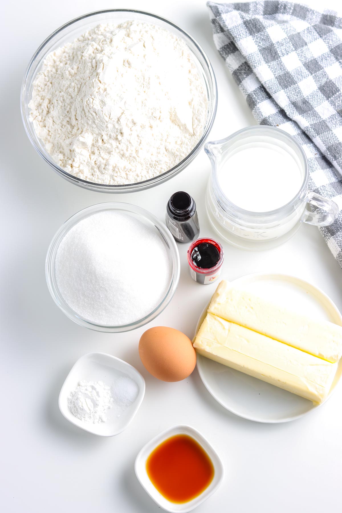 An overhead picture of all of the ingredients needed to make this recipe.