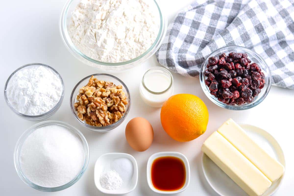 An overhead picture of all of the ingredients needed to make this recipe.