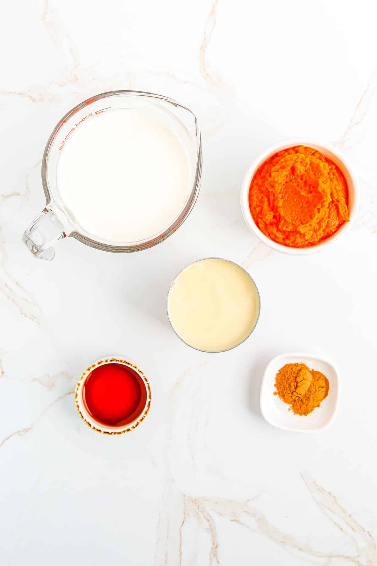An overhead picture of all of the ingredients needed to make this recipe.